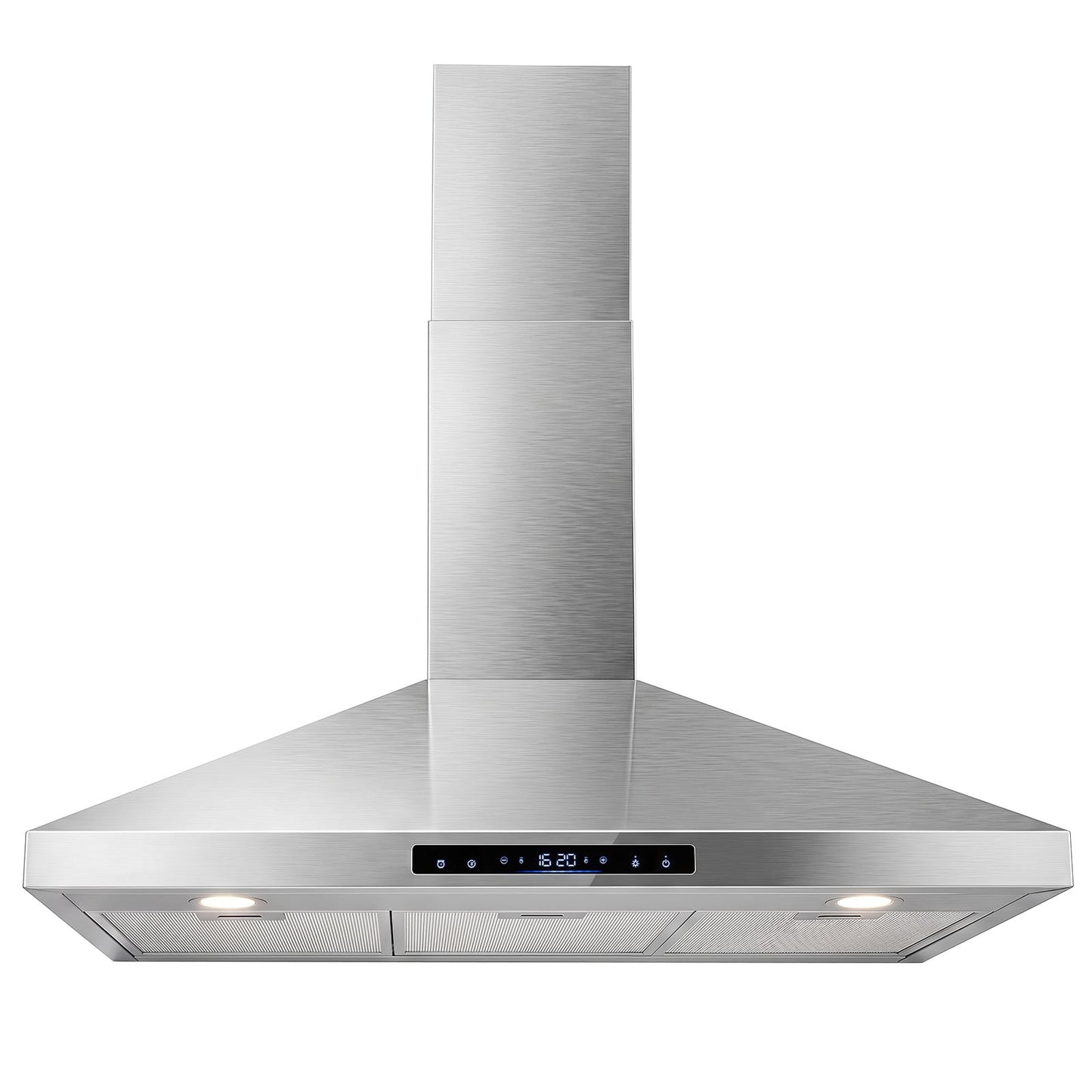 90 cm Wall Mount Range Hood 744 km/h-Sliver