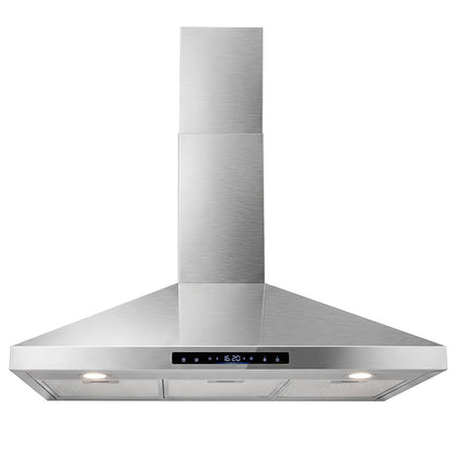 90 cm Wall Mount Range Hood 744 km/h-Sliver