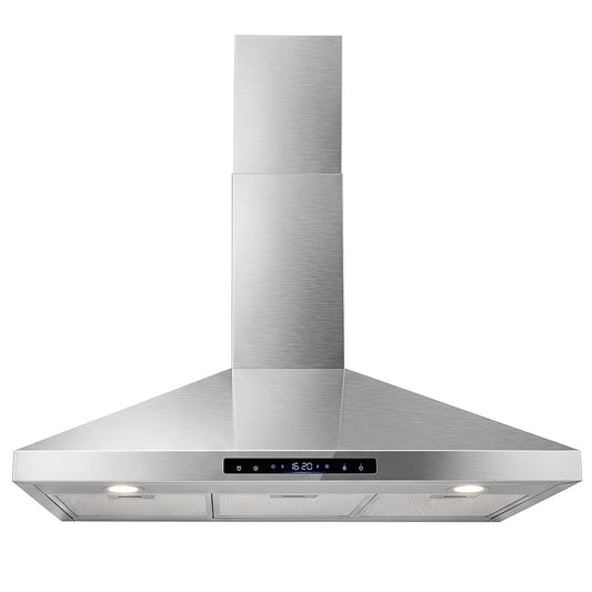 90 cm Wall Mount Range Hood 744 km/h-Sliver