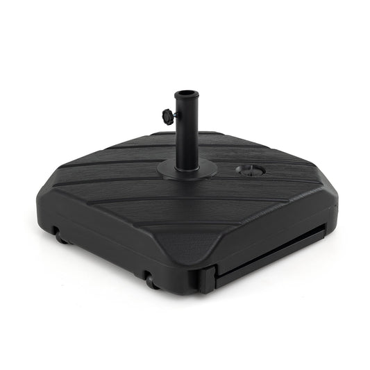 90 kg Fillable Patio Umbrella Base with Wheels and Telescopic Pull Rod