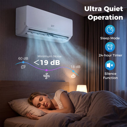 9000 BTU Mini Split Air Conditioner and Heater A++ Energy Efficient Split AC Cools Up to 42㎡