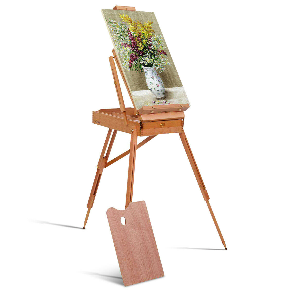 Tripod Art Folding Wooden Easel with Sketch Box