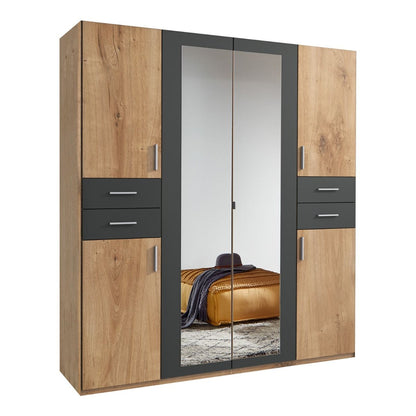 Fenton 4 Door Wardrobe with 4 Drawers - Oak