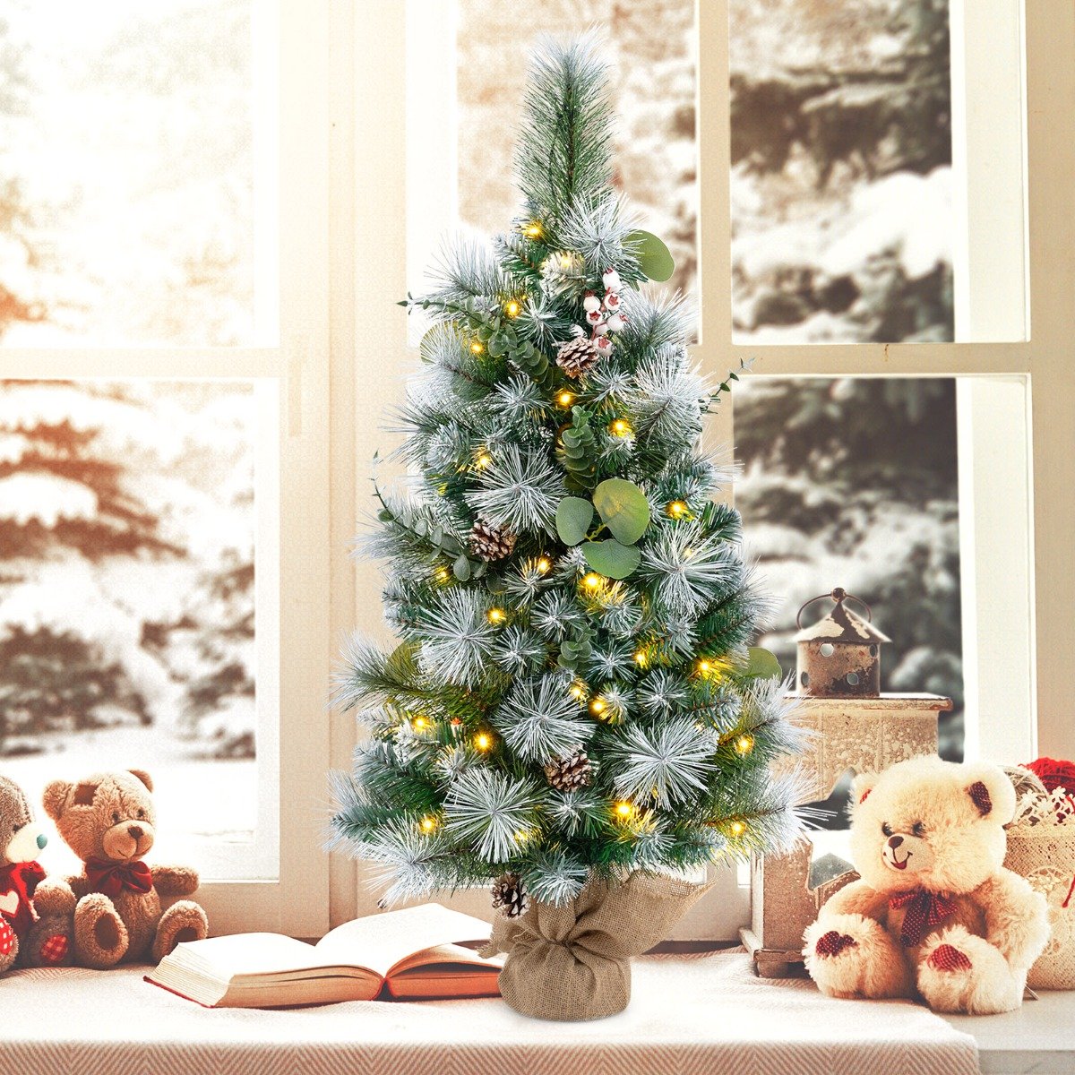 90CM Artificial Xmas Tree with 98 Branch Tips and Pine Needles
