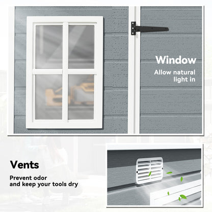 Outsunny 10 x 4 ft Resin Garden Shed, Outdoor Storage Shed with Floor, Windows, Lockable Doors and Vents, Grey