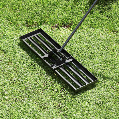 75/91/106 x 25cm Lawn Leveling Rak with Ergonomic Handle-91 x 25 cm-Black