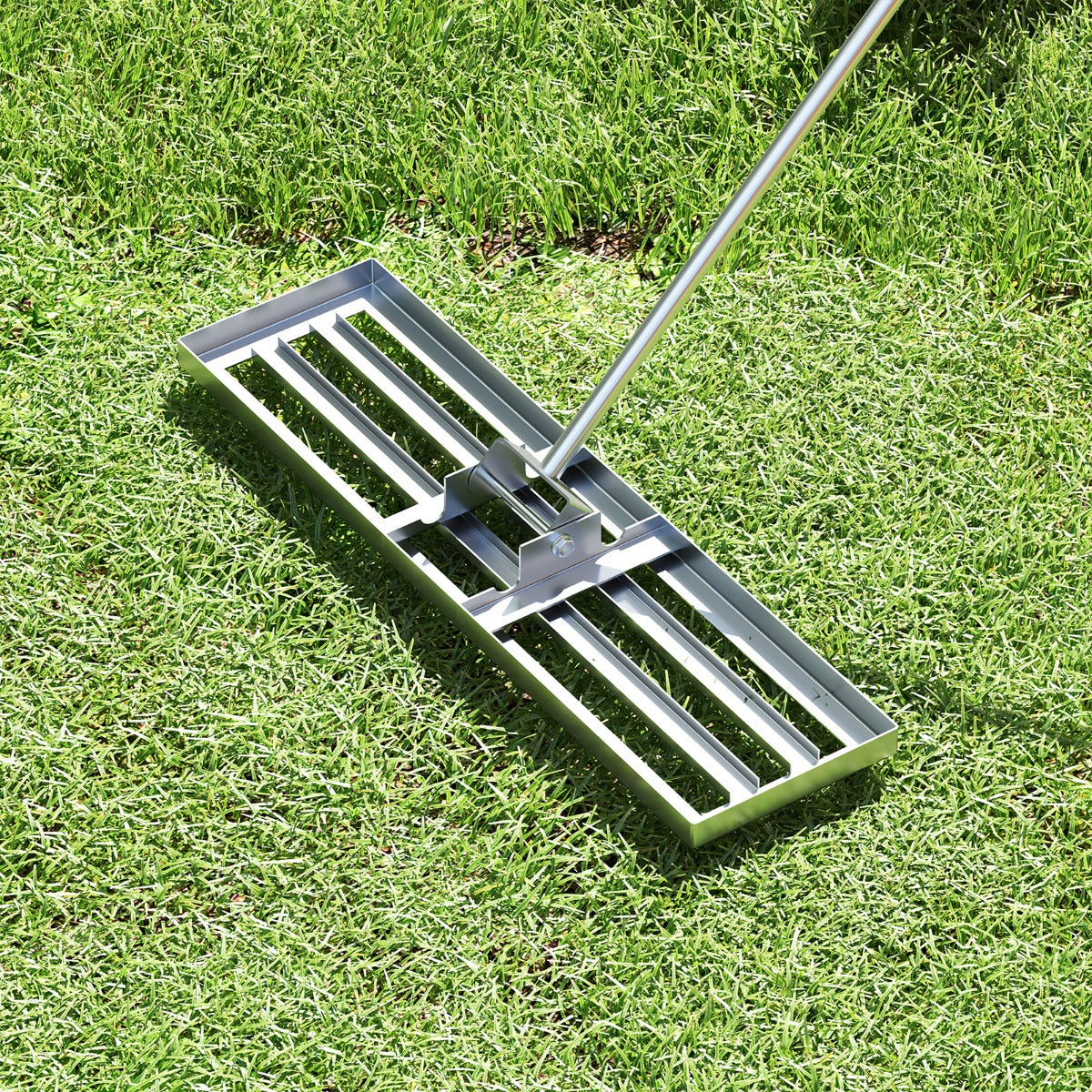 75/91/106 x 25cm Lawn Leveling Rak with Ergonomic Handle-91 x 25 cm-Silver