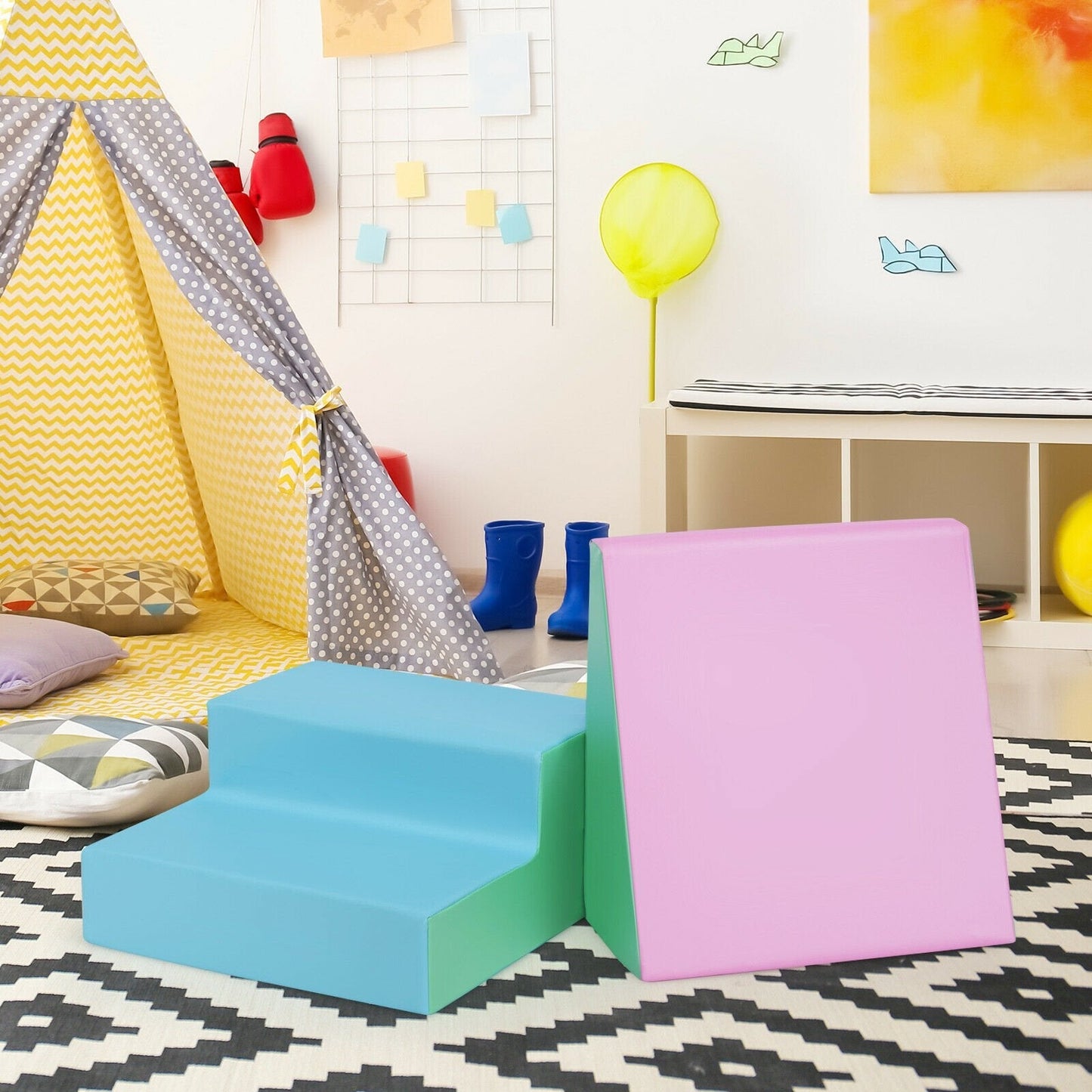 Toddler Climb and Crawl Foam Play Set-Pink