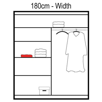 Broadland Sliding Door 180cm Wardrobe with Mirror - Sonoma, White, Black