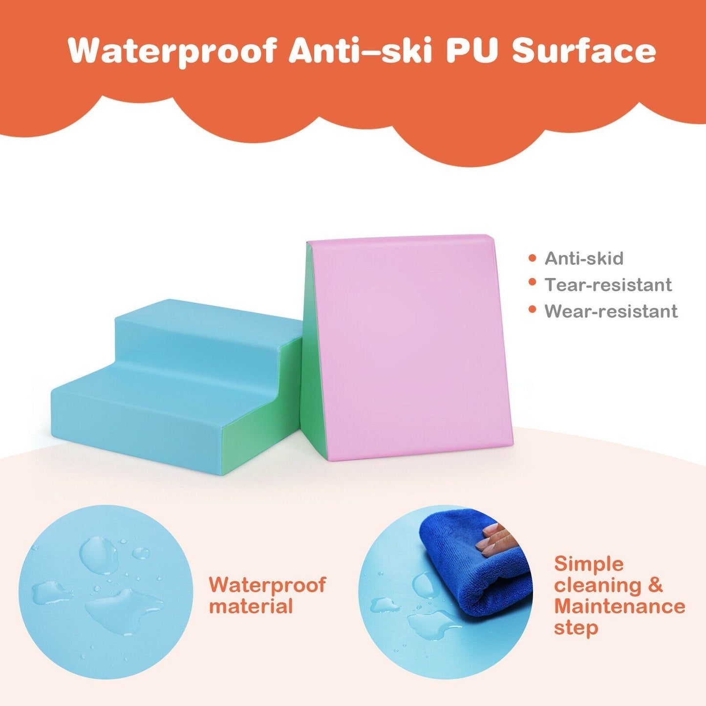 Toddler Climb and Crawl Foam Play Set-Pink