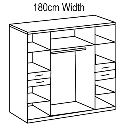 Fenton 4 Doors Wardrobe with 4 Drawers - Graphite