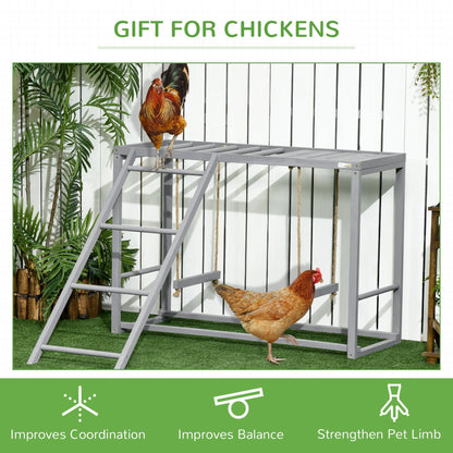 PawHut Walk In Chicken Run with Chicken Activity Shelf and Cover, 3 x 6 x 2m