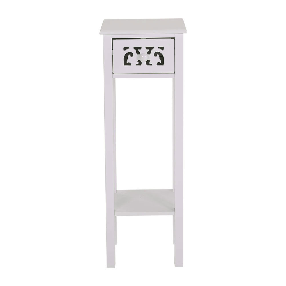 Telephone Table with Drawer Tall Slim Living Room End Table Corner Bedside Table