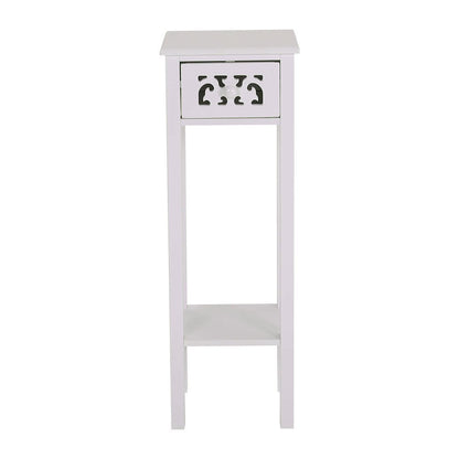 Telephone Table with Drawer Tall Slim Living Room End Table Corner Bedside Table