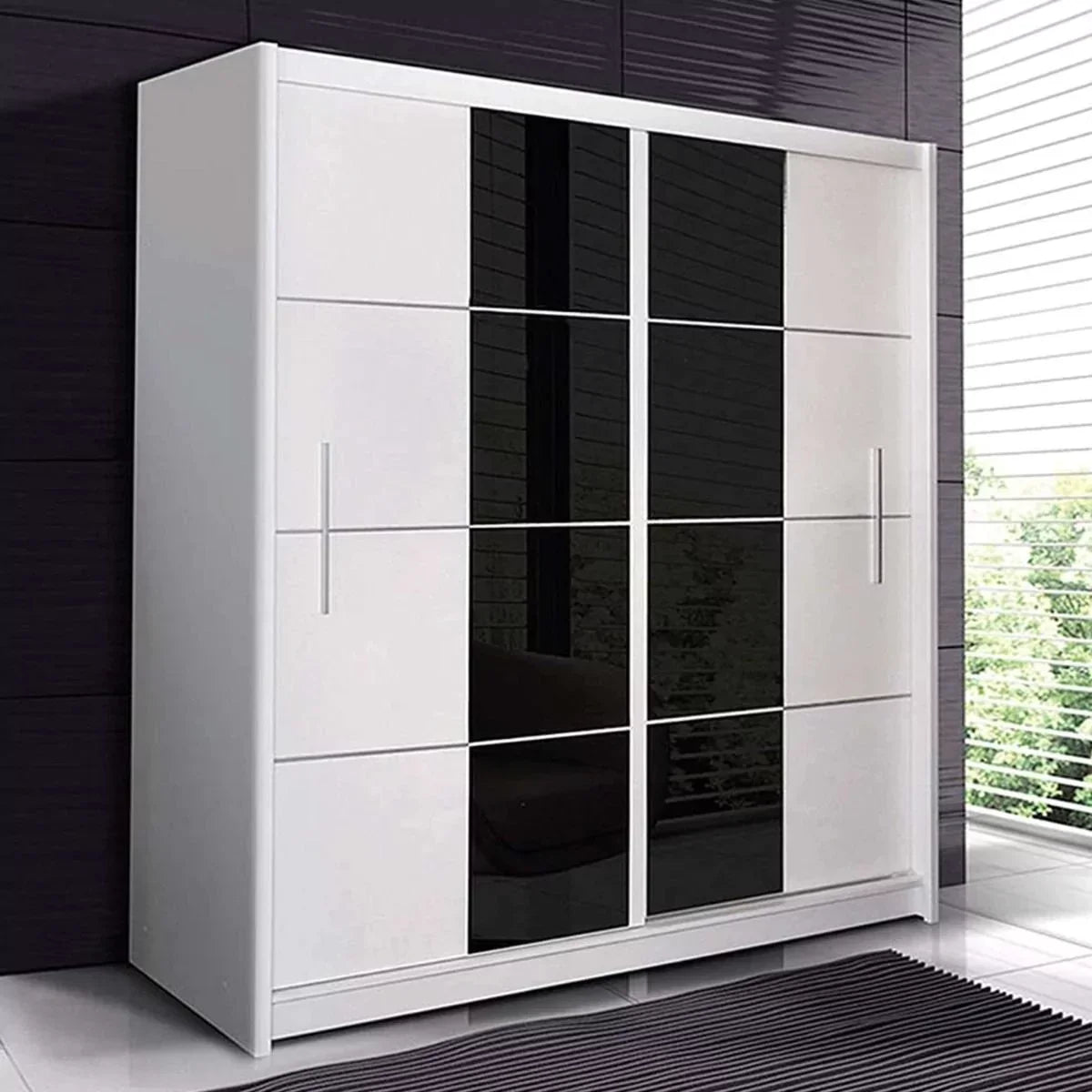 Charnwood Sliding Door Wardrobe Graphite with Glass - 203cm