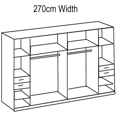 Fenton 6 Doors Wardrobe with 4 Drawers - Oak