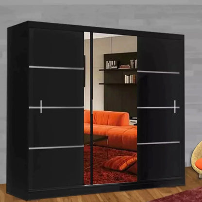 Keynes White Single Mirrored Sliding Door Large Wardrobe - 250cm