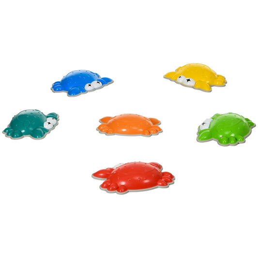 ZONEKIZ 6PCs Kids Stepping Stones w/ TPE Anti-Slip Edge, Crab-Designed Balance River Stones, Obstacle Courses, Stackable