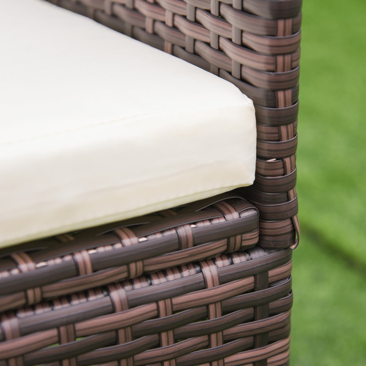 Outsunny 2 PC Outdoor Rattan Fotel Jadalniany Krzesło Ogrodowe Meble Patio Z Podłokietnikami Poduszki Mieszany Brąz