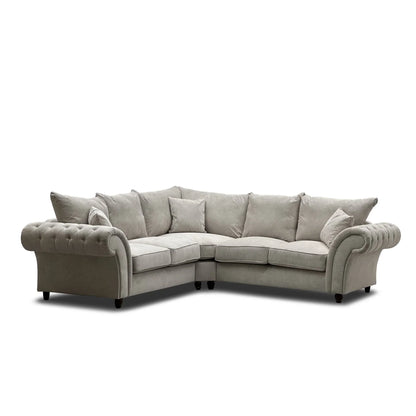 Windor Scatterback Fabric Large Corner Sofa - Stone