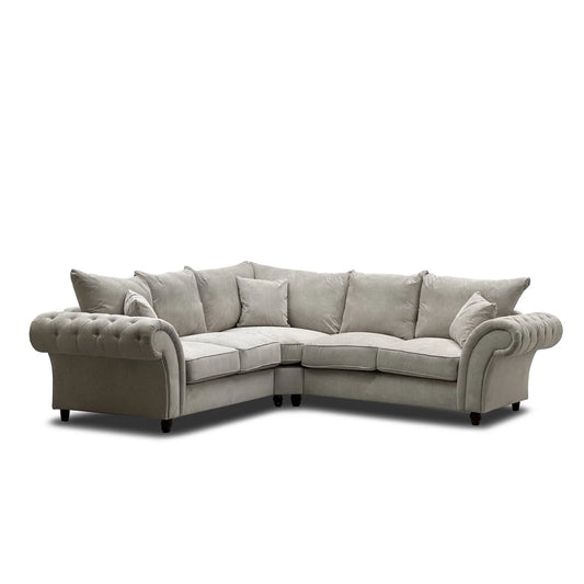 Windor Scatterback Fabric Large Corner Sofa - Stone