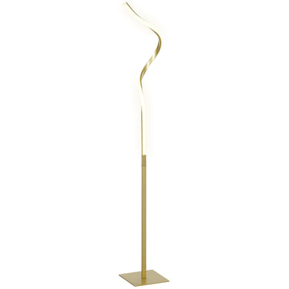 Lampa podłogowa LED HOMCOM z 3 regulowanymi poziomami jasności, nowoczesna lampa stojąca z możliwością ściemniania i przełącznikiem nożnym do sypialni, salonu, w odcieniu złota