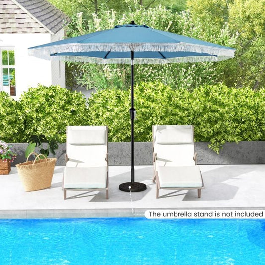 2.8M Patio Umbrella with Crank Handle and Push Button Tilt-Navy