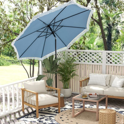 2.8M Patio Umbrella with Crank Handle and Push Button Tilt-Navy