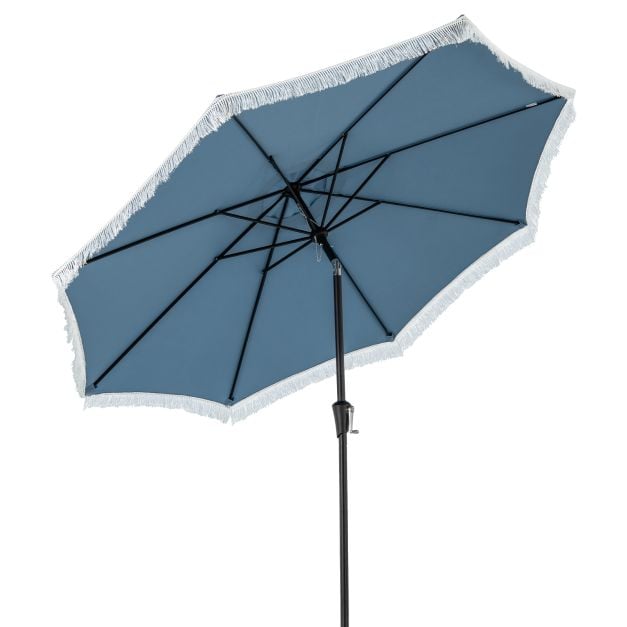 2.8M Patio Umbrella with Crank Handle and Push Button Tilt-Navy