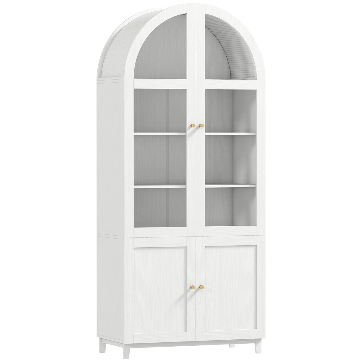 HOMCOM 180cm Tall Kitchen Cupboard, Storage Cabinet with Adjustable Shelves, Acrylic Doors for Living Room, Dining Room, White