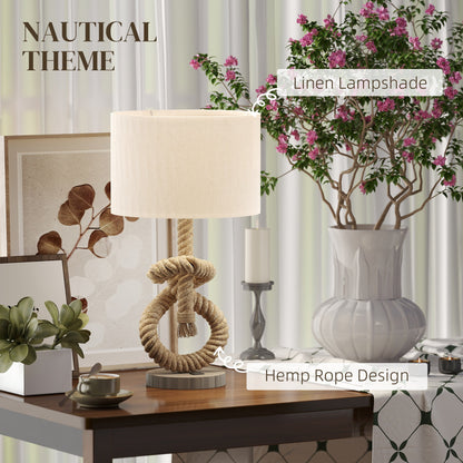 HOMCOM Nautical LED Lampa stołowa z portem ładowania USB, lampka nocna do sypialni, salonu, domowego biura