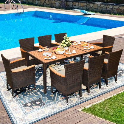 9 Pieces Patio Dining Table and Chairs Set