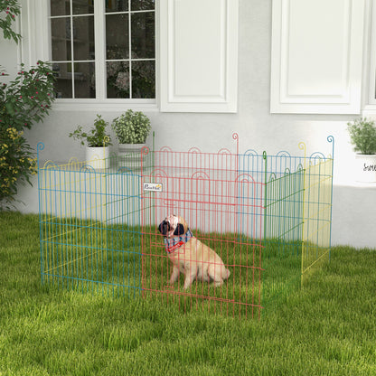 PawHut Pet Playpen Crate, with Eight Panels, Door, for Indoors and Outdoors, 60H x _156cm