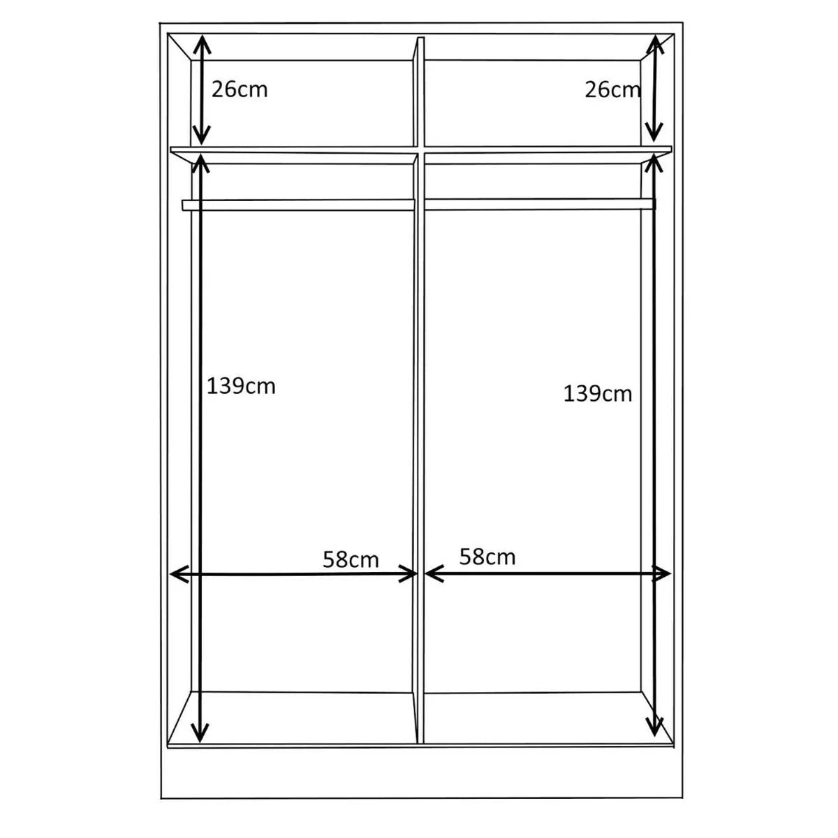 4 Piece Reflect XL 2 Sliding Door Wardrobe Set - Matt White