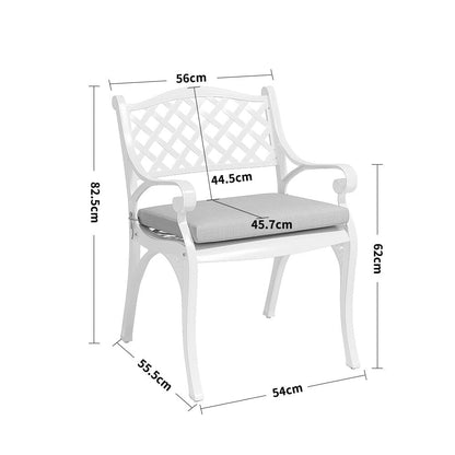 4/6 Seater Aluminium Garden Dining Set with Parasol Hole