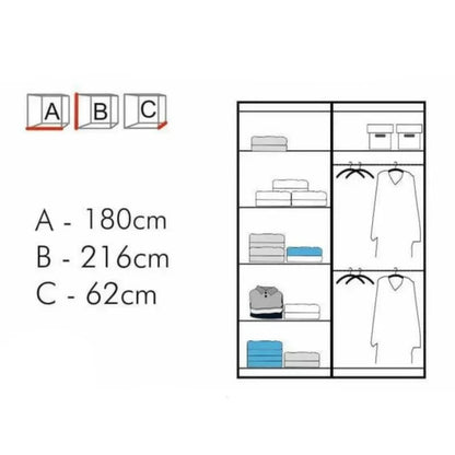 Chicago Sliding Door Wardrobe - White, Black, Oak, Walnut, Wenge, Grey