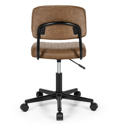 Regulowany, ergonomiczny fotel wypoczynkowy ze skóry PU – brązowy