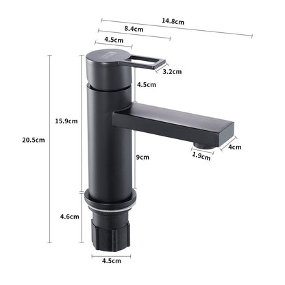 Timeless Matte Black Stainless Steel Bathroom Tap