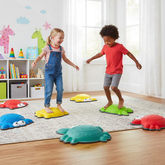 9 Pieces Non-Slip Toddler Stepping Stones for Kids Aged 3+-Colourful