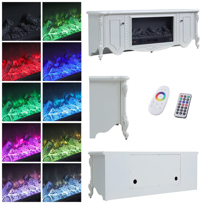 Smallbee Freestanding Fireplaces 180cm W TV Stand 30 Inch Electric Fireplace with Remote