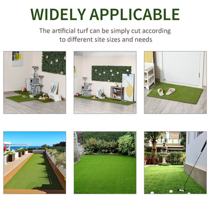 4 x 1m Artificial Grass Turf with 30mm Pile Height Non-toxic Drainage Holes