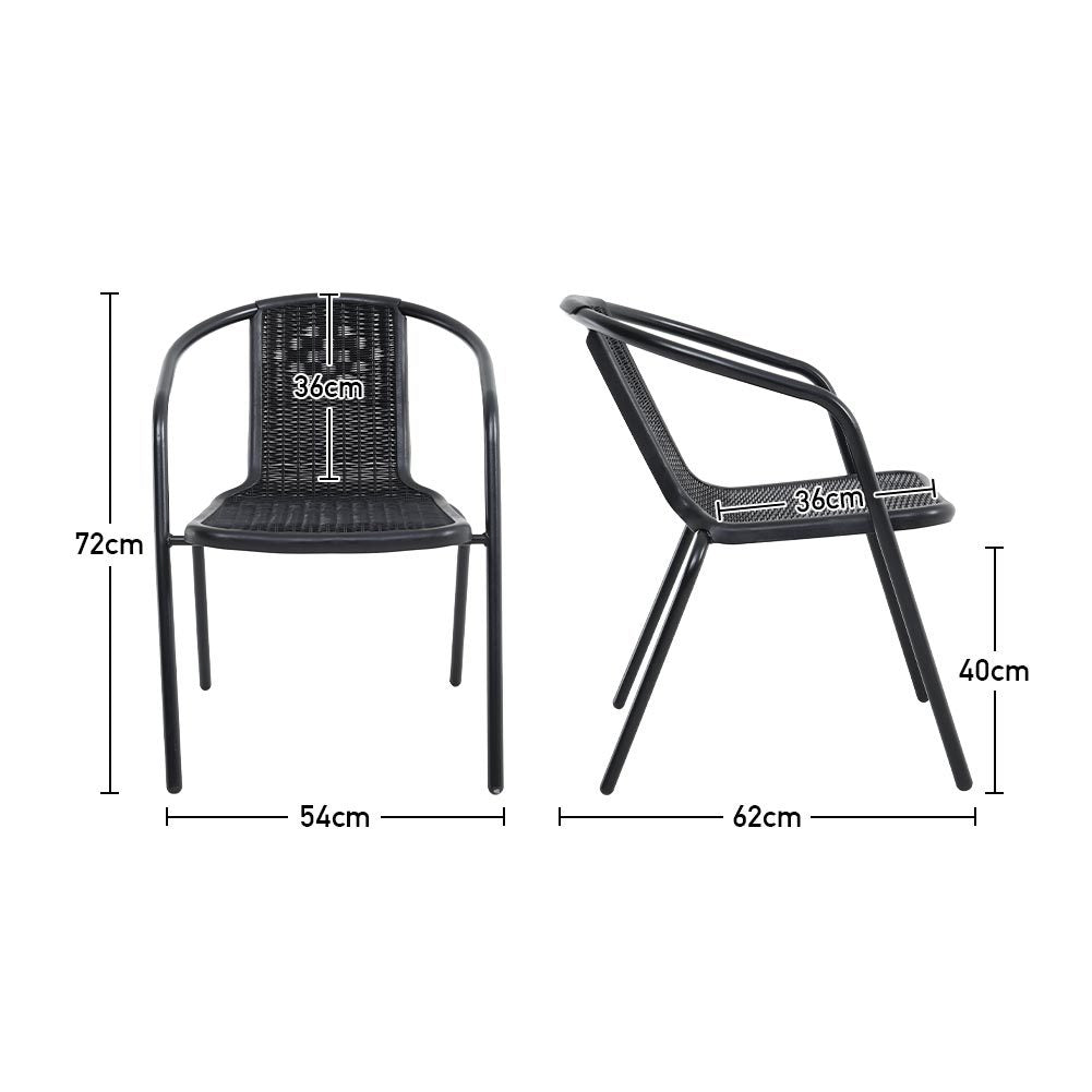 Set of 6 Stacking Patio Dining Side Chairs for All Weather Outdoor Bistro Garden