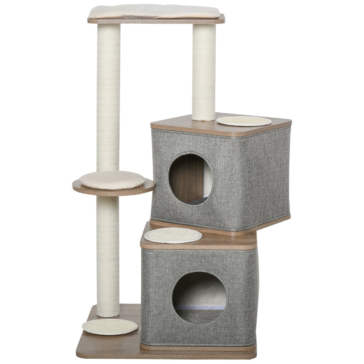 PawHut Multi-Level Cat Tree Tower Activity Center w/ Sisal Carpet Scratching Post