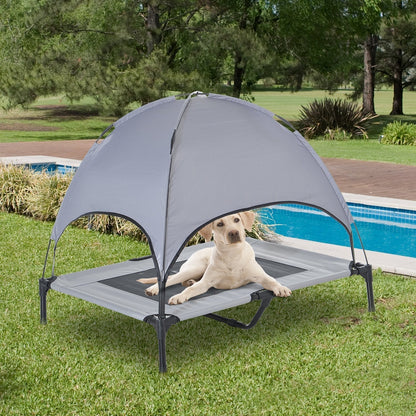 PawHut 61 cm Elevated Pet Bed Dog Foldable Cot Tent Canopy Instant Shelter Outdoor