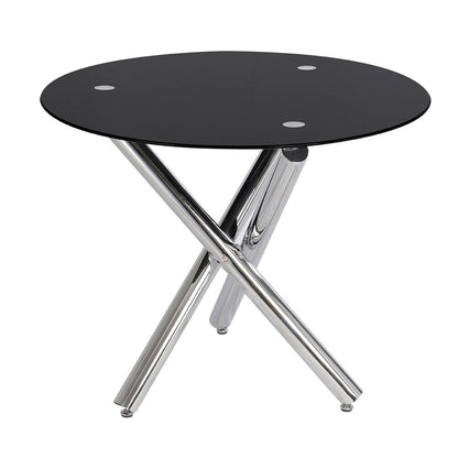 Tempered Glass Crossover Round Dining Table