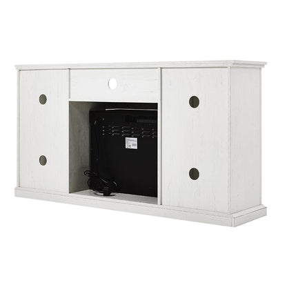 Smallbee 3-Sided Fireplace TV Stand Wood With Glass Door Storage