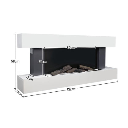 52 Inch Contemporary Wall Mounted/Freestanding Fireplace Mantel for Living Room