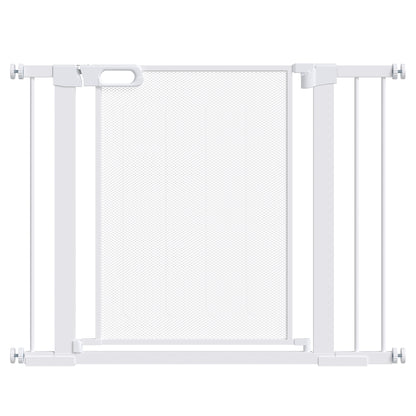 PawHut Pet Safety Gate, for Doorways, Staircases, Hallways, with Extensions Kit, 75-103cm - White