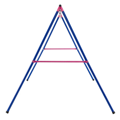 A-Frame Swing Stand for 2 Swings with Ground Stakes and Carabiners Heavy Duty-Blue