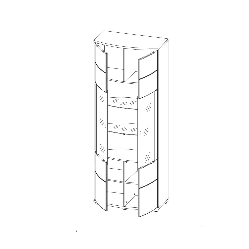 Gate 14 Tall Display Cabinet 80cm